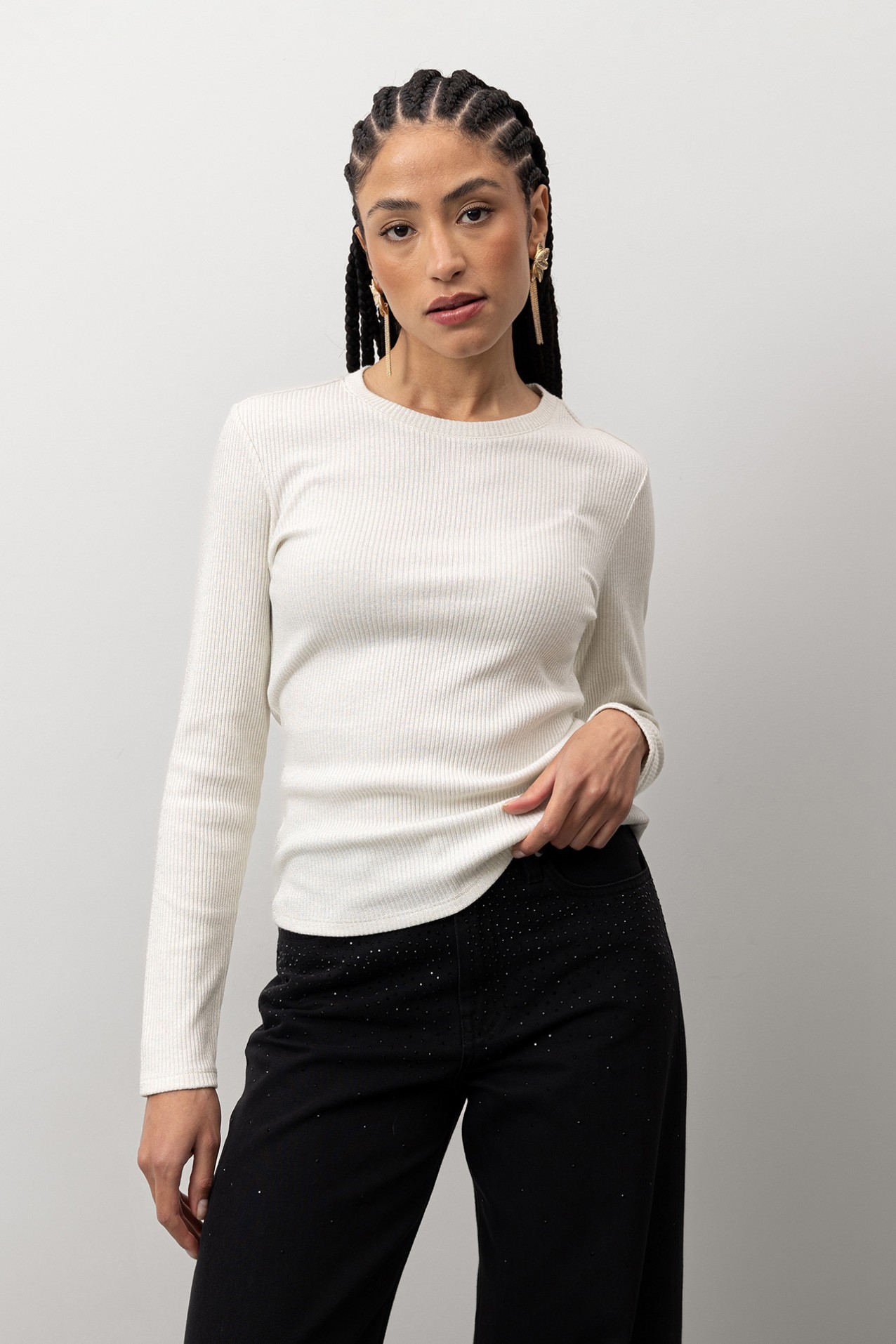 T-shirt Slim Manga Comprida