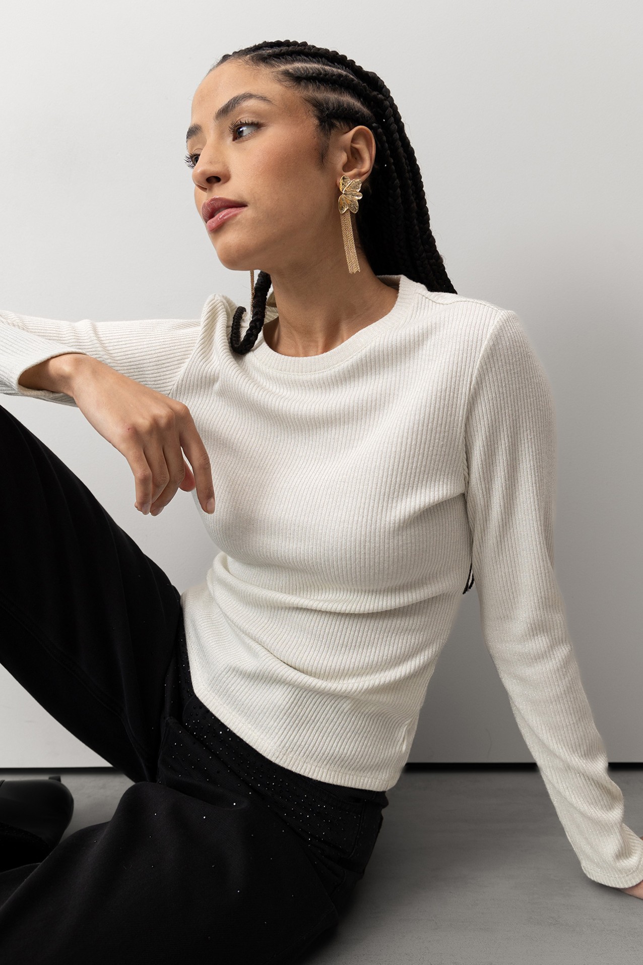 T-shirt Slim Manga Comprida