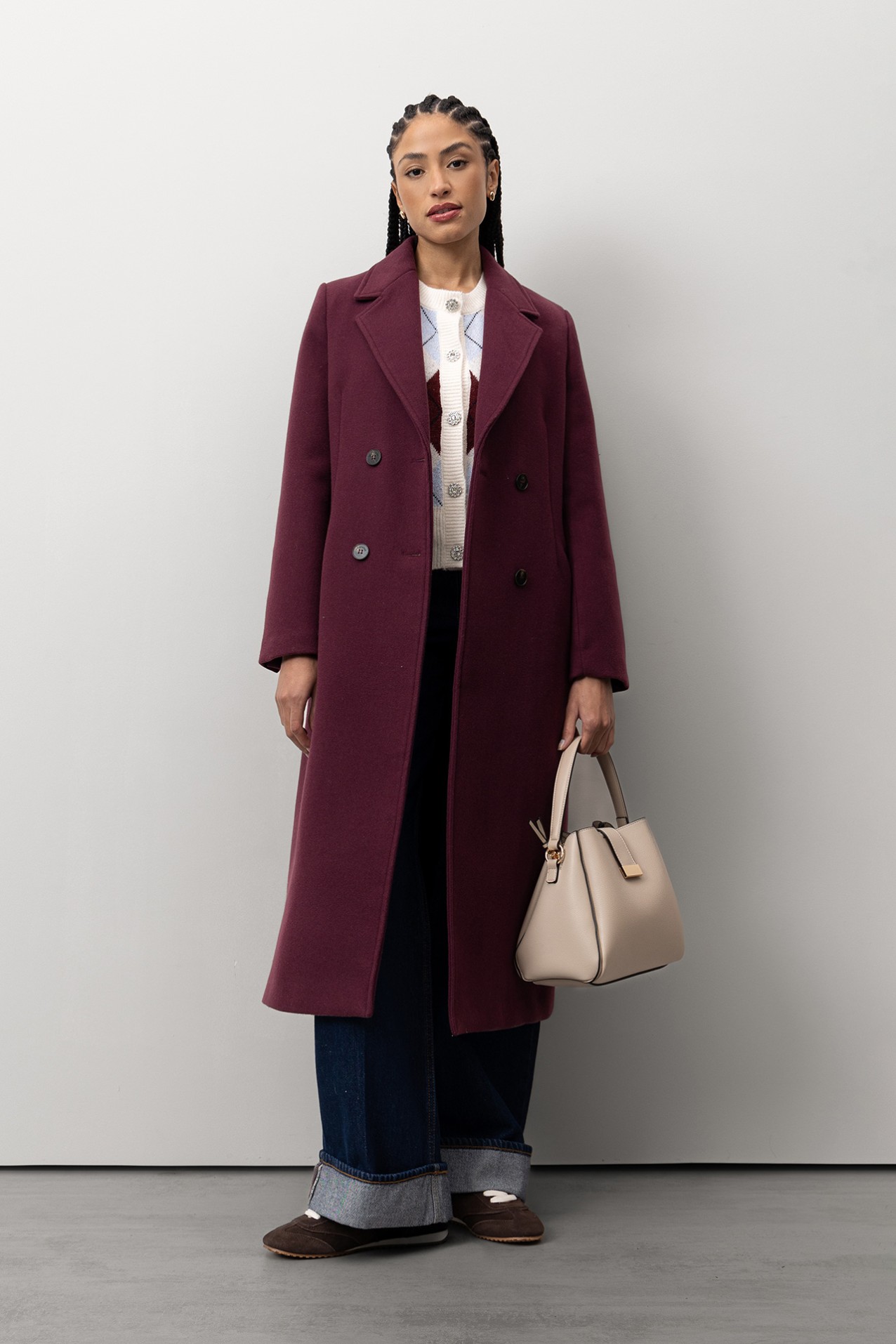 Long Burgundy Coat