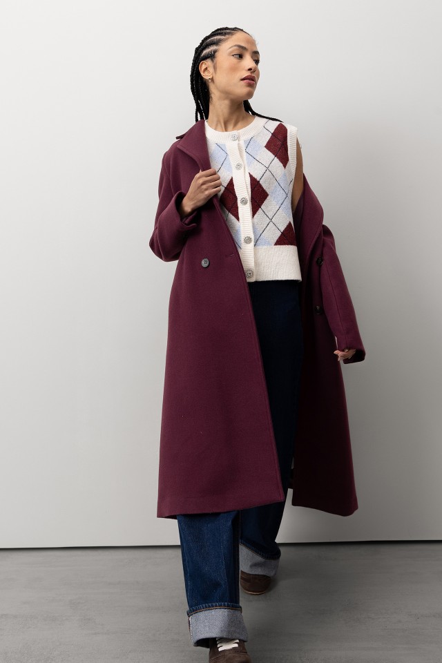 Long Burgundy Coat