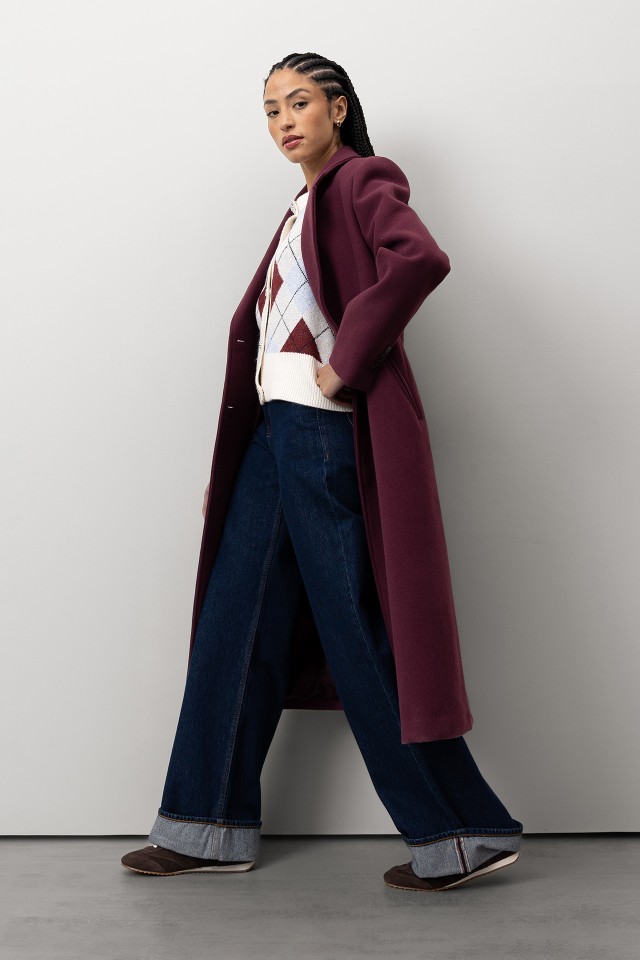 Long Burgundy Coat Long Burgundy Coat