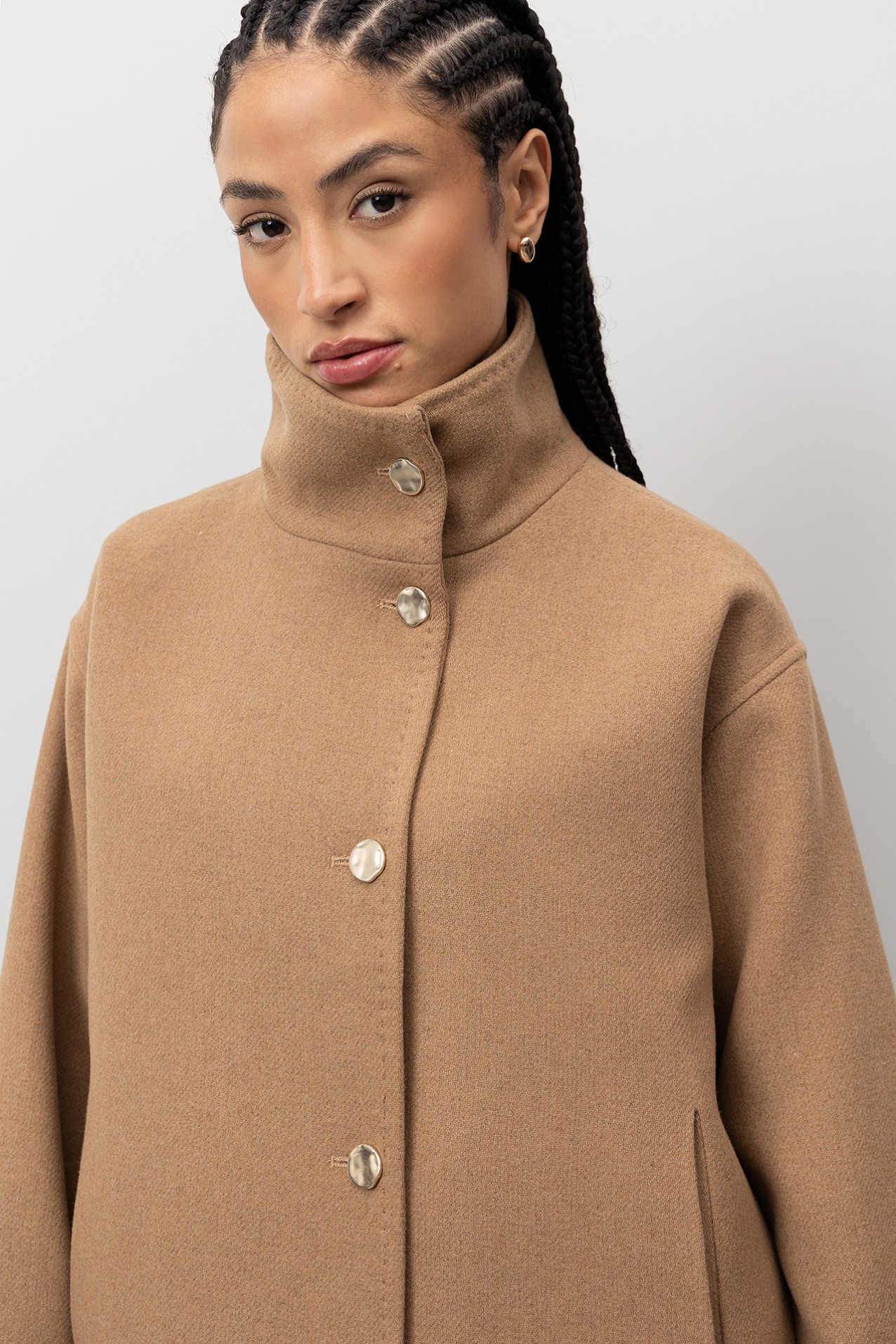 Relaxed Brown Short Coat