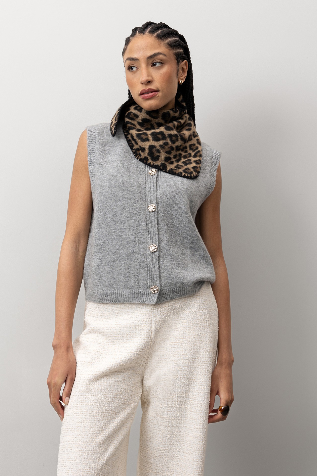 Grey Knitted Vest