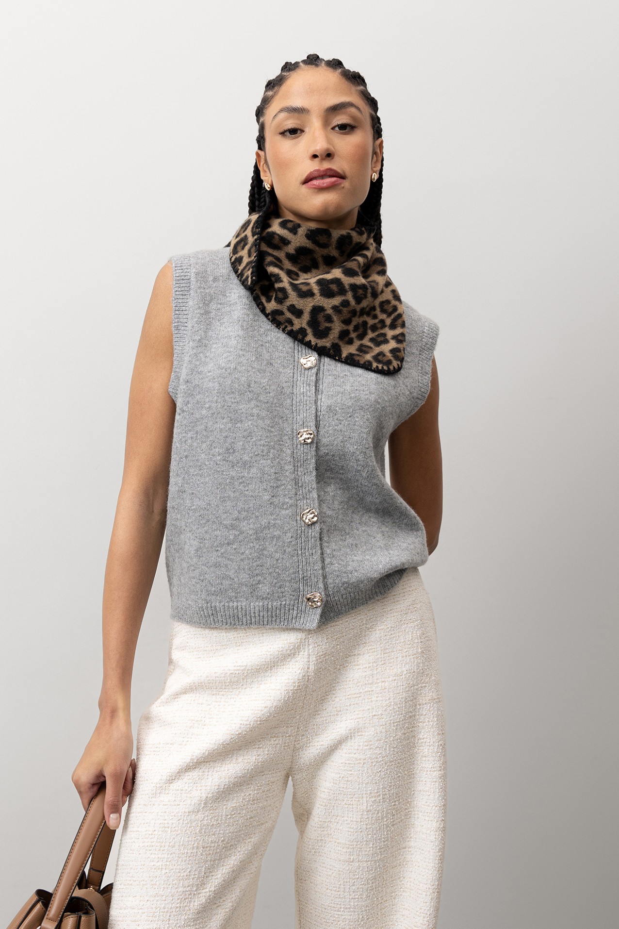 Grey Knitted Vest
