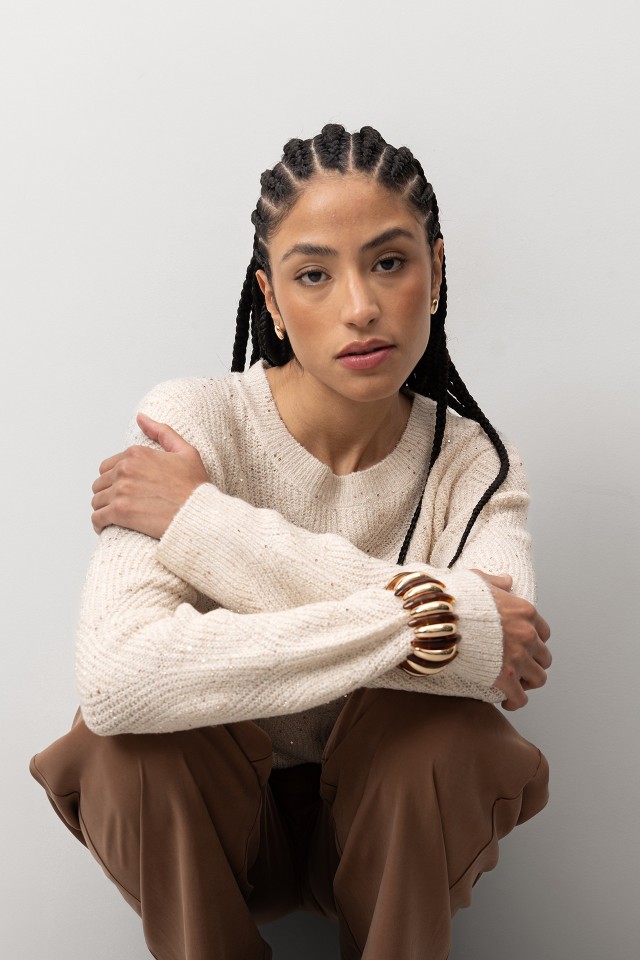 Camisola Tricotada Bege Camisola Tricotada Bege