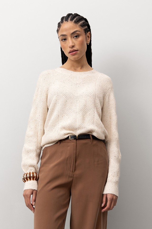 Camisola Tricotada Bege Camisola Tricotada Bege