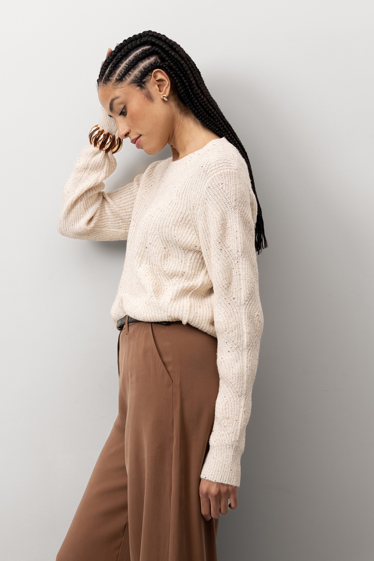 Camisola Tricotada Bege