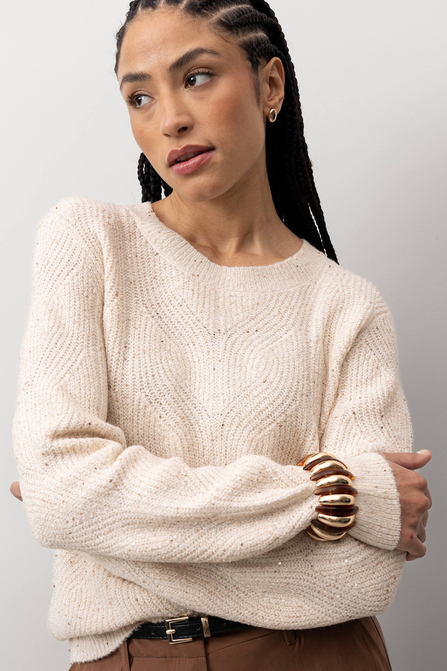 Camisola Tricotada Bege