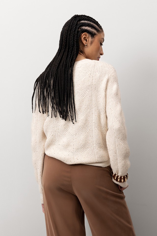 Camisola Tricotada Bege Camisola Tricotada Bege