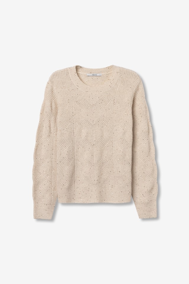 Camisola Tricotada Bege Camisola Tricotada Bege