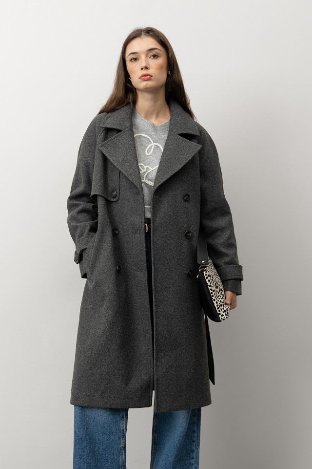 Wool-Effect Trench Coat Wool-Effect Trench Coat