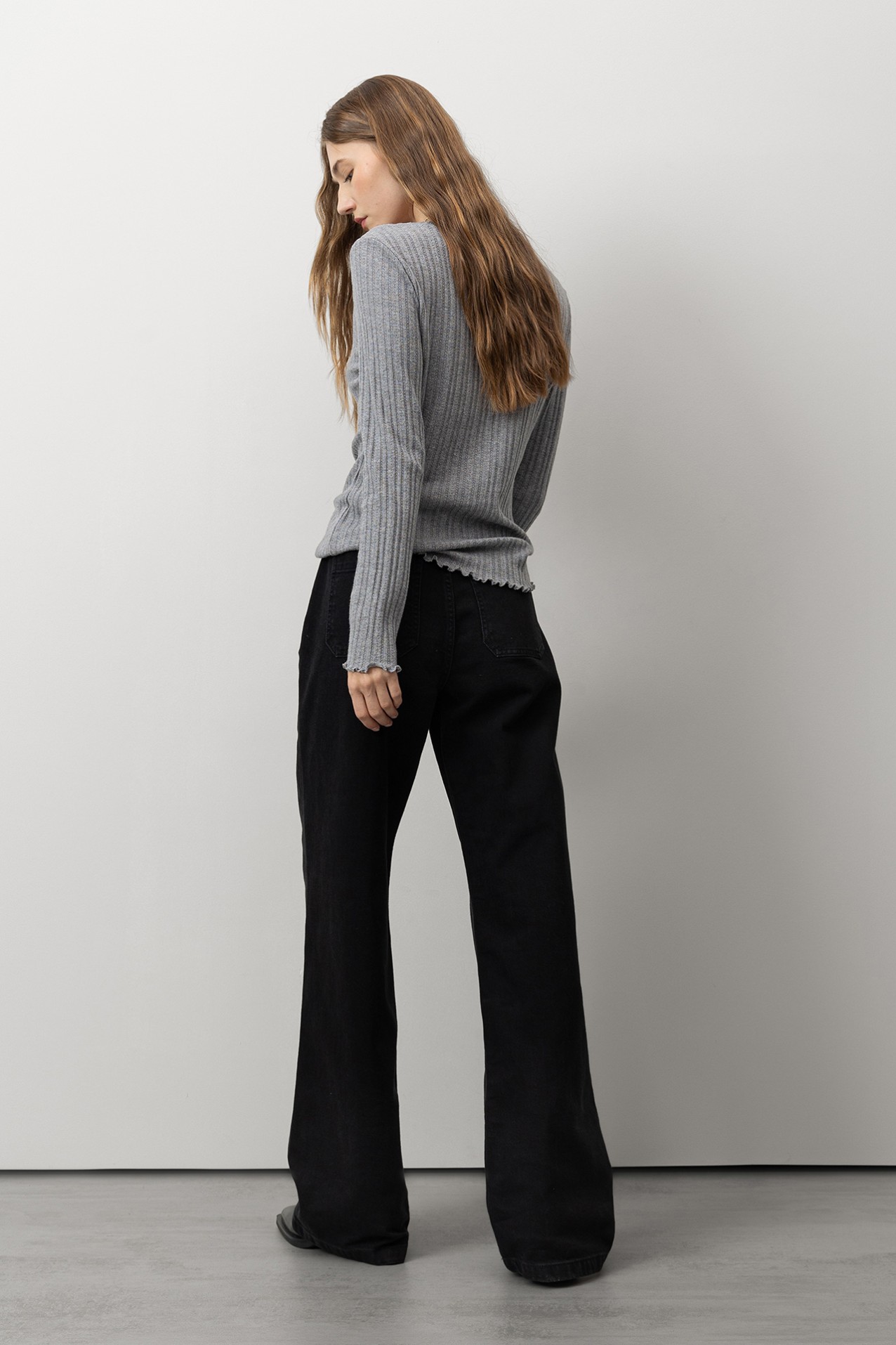 Jeans Wide Leg com Pregas