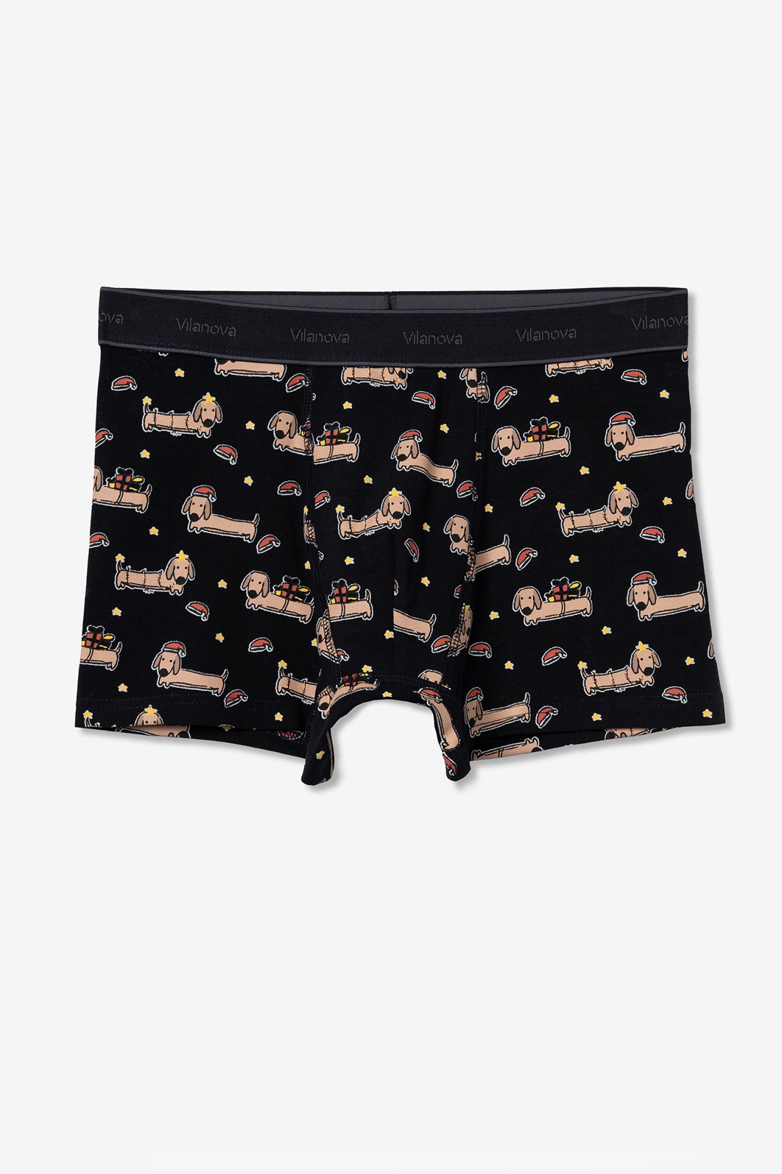 Festive Dog Pattern Boxers