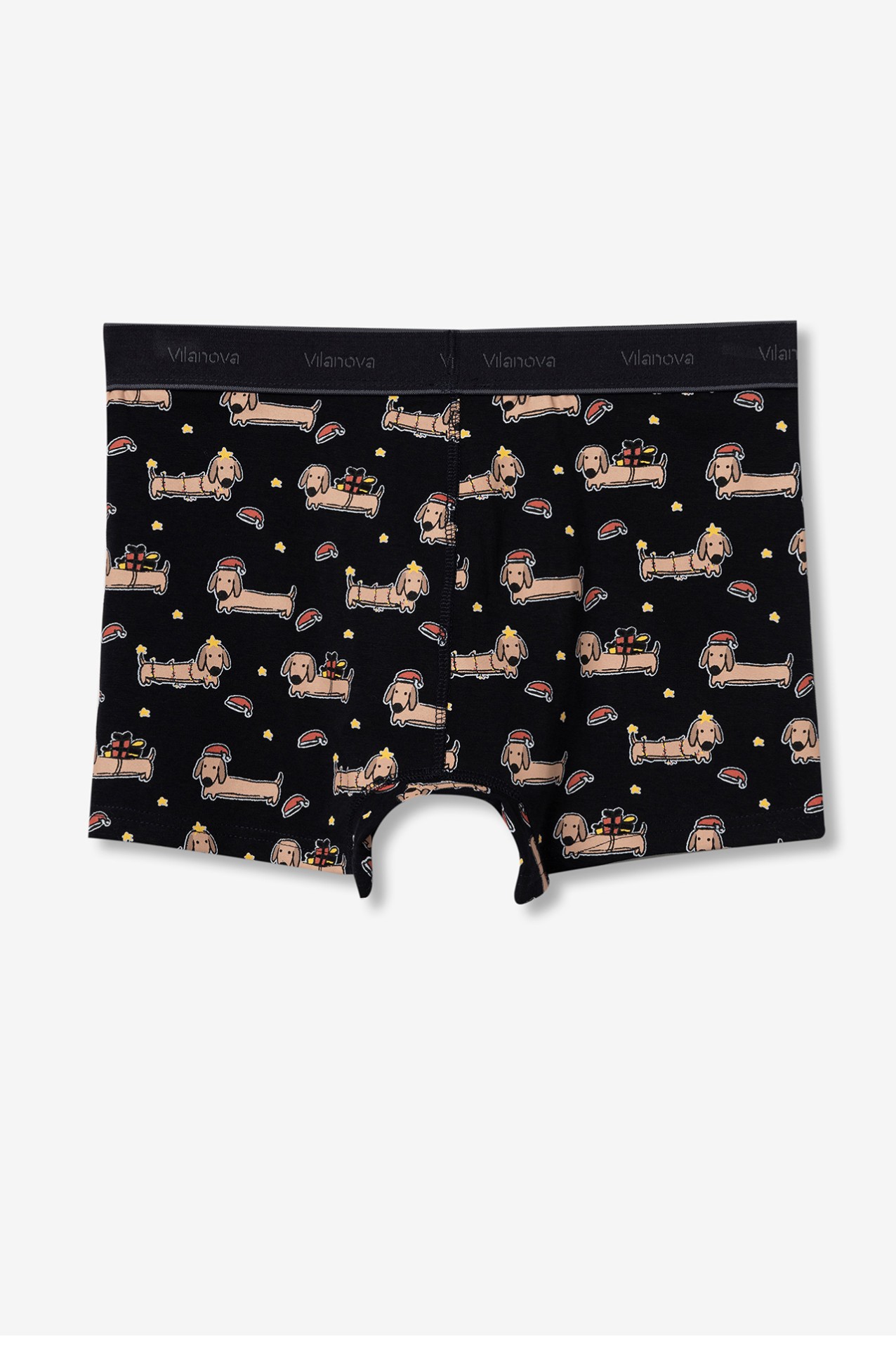 Festive Dog Pattern Boxers