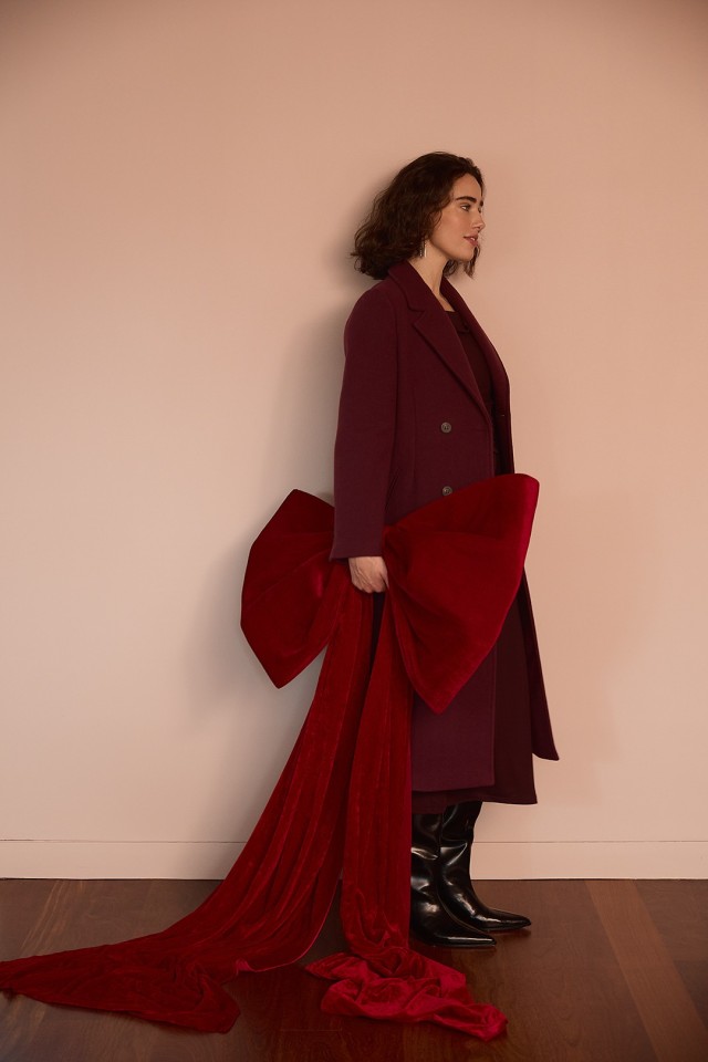 Casaco Comprido Slim Vinho