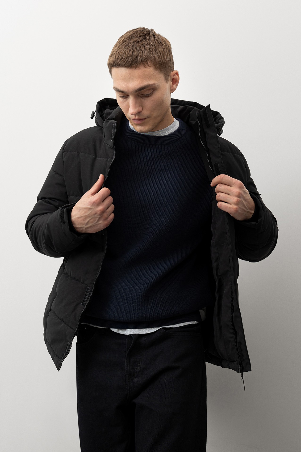 Quilted Jacket with Removable Hood