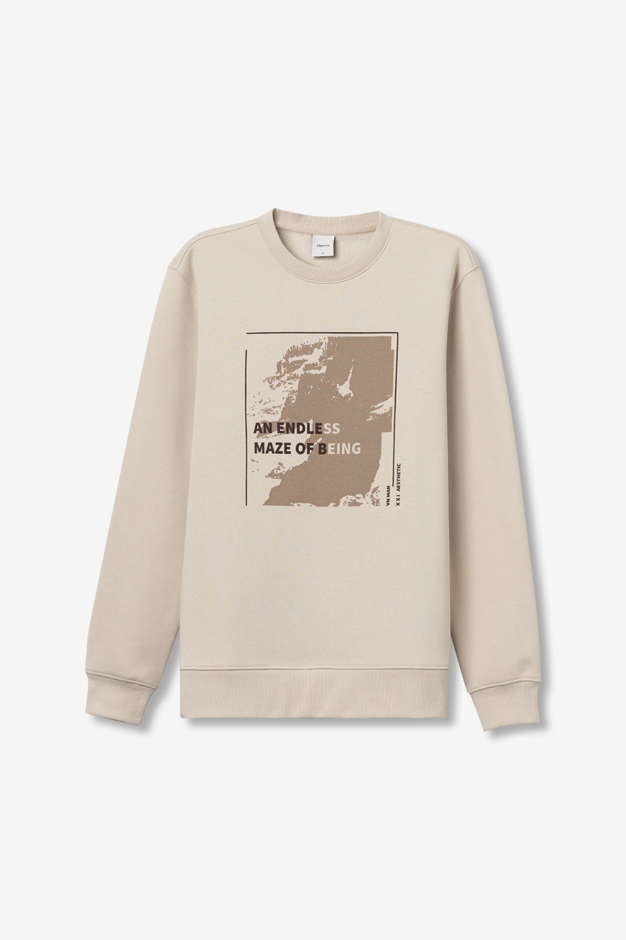 Beige Graphic Sweatshirt