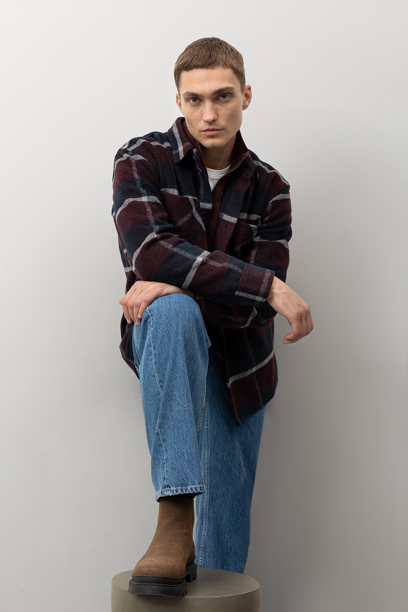 Red Plaid Oversized Shirt