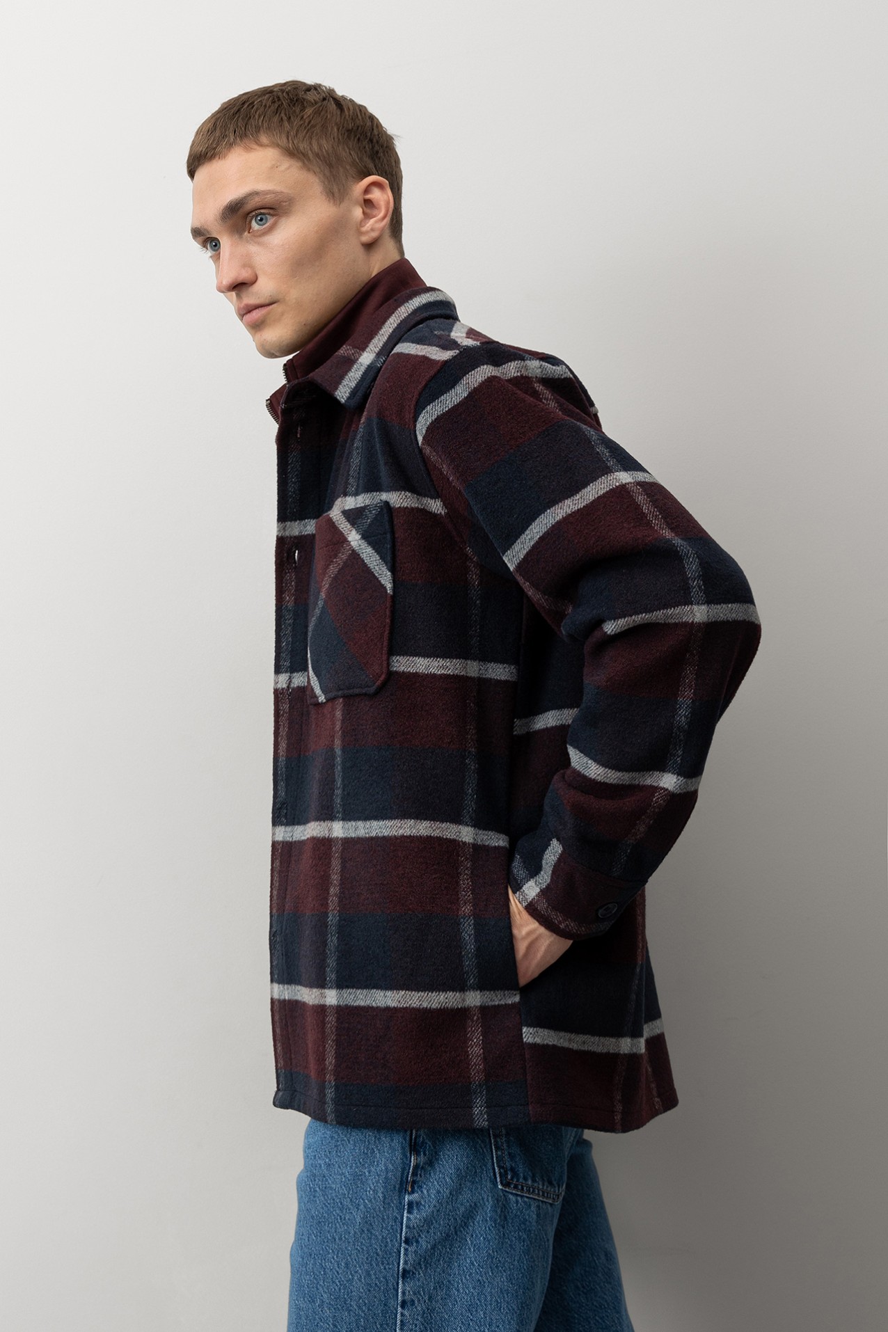 Red Plaid Oversized Shirt