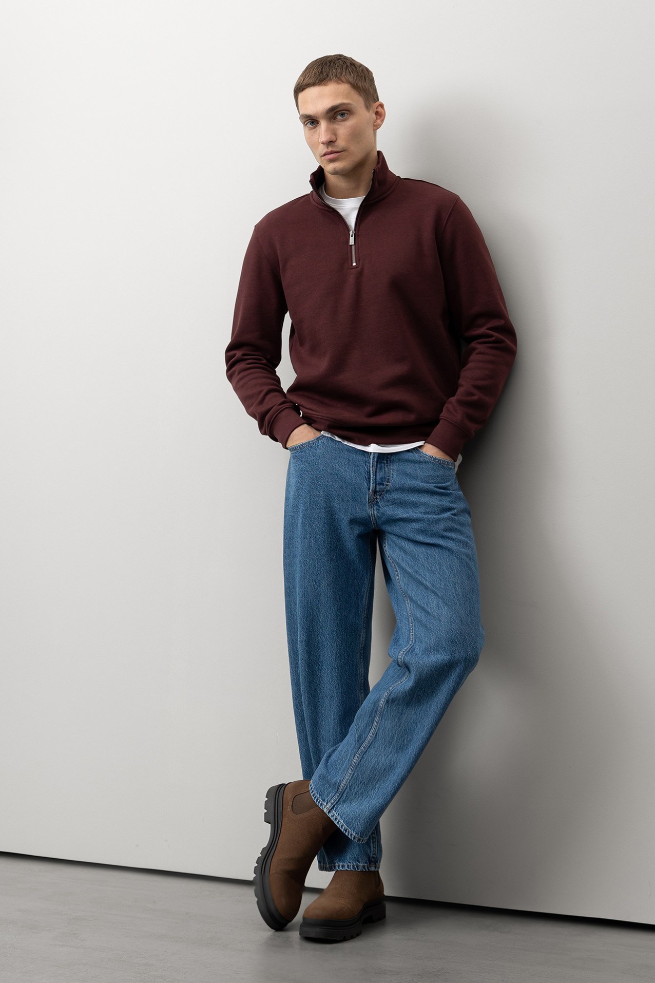 Burgundy Quarter-Zip Sweatshirt