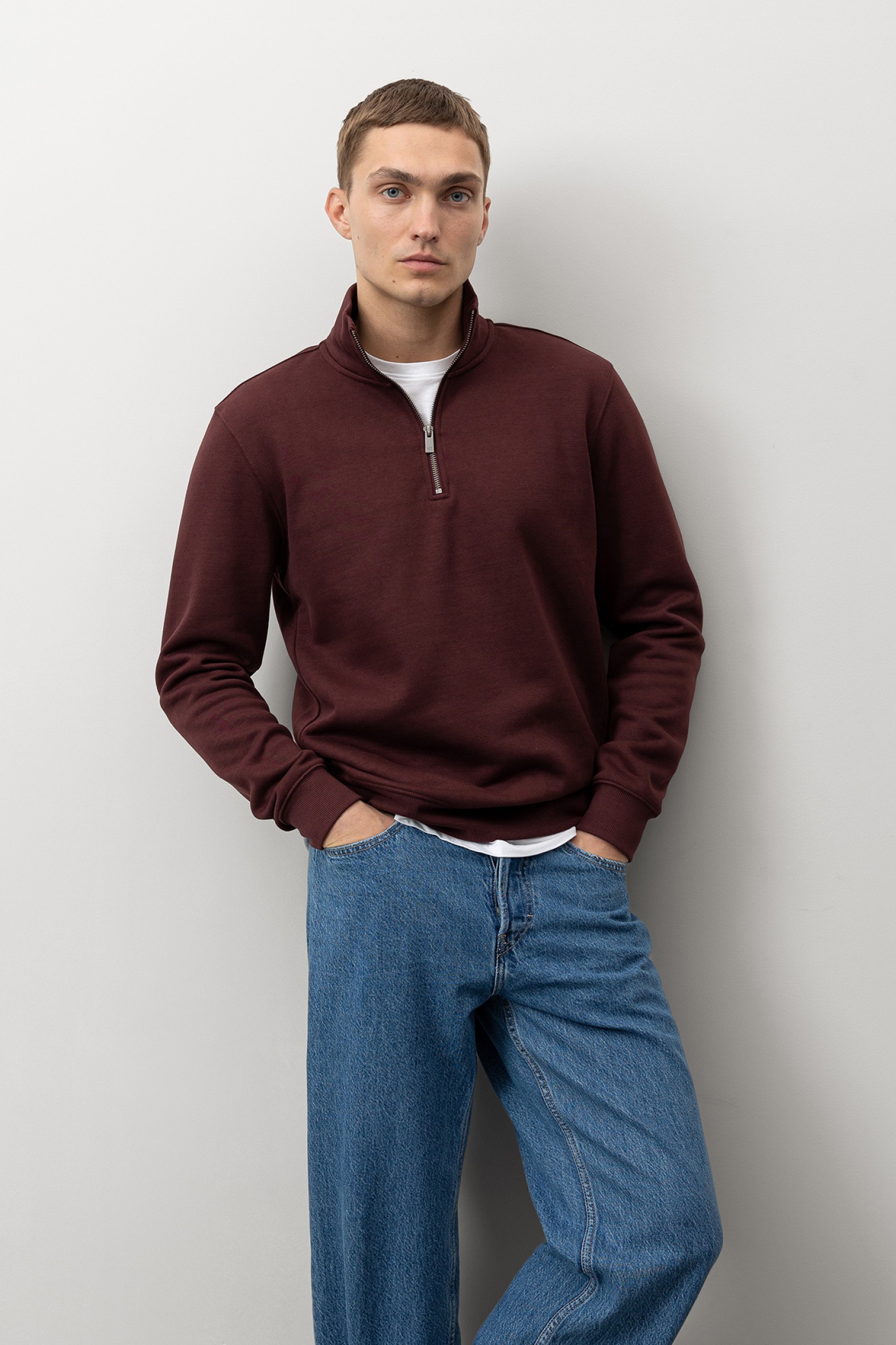 Burgundy Quarter-Zip Sweatshirt