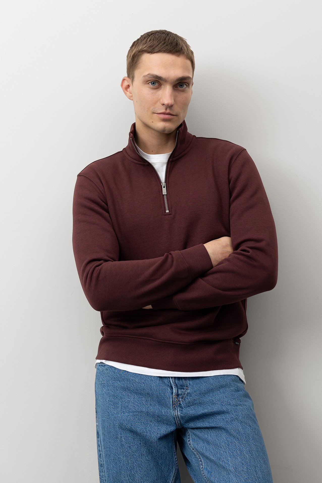 Burgundy Quarter-Zip Sweatshirt