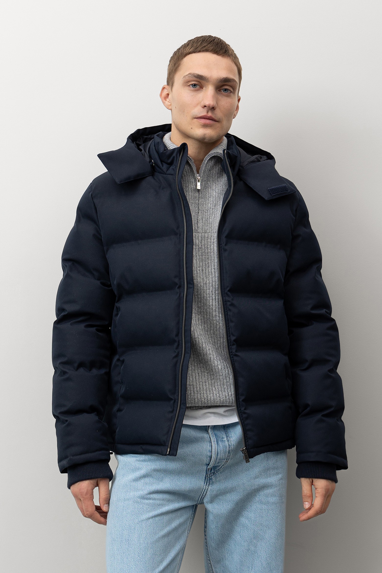 Dark Blue Puffer Jacket