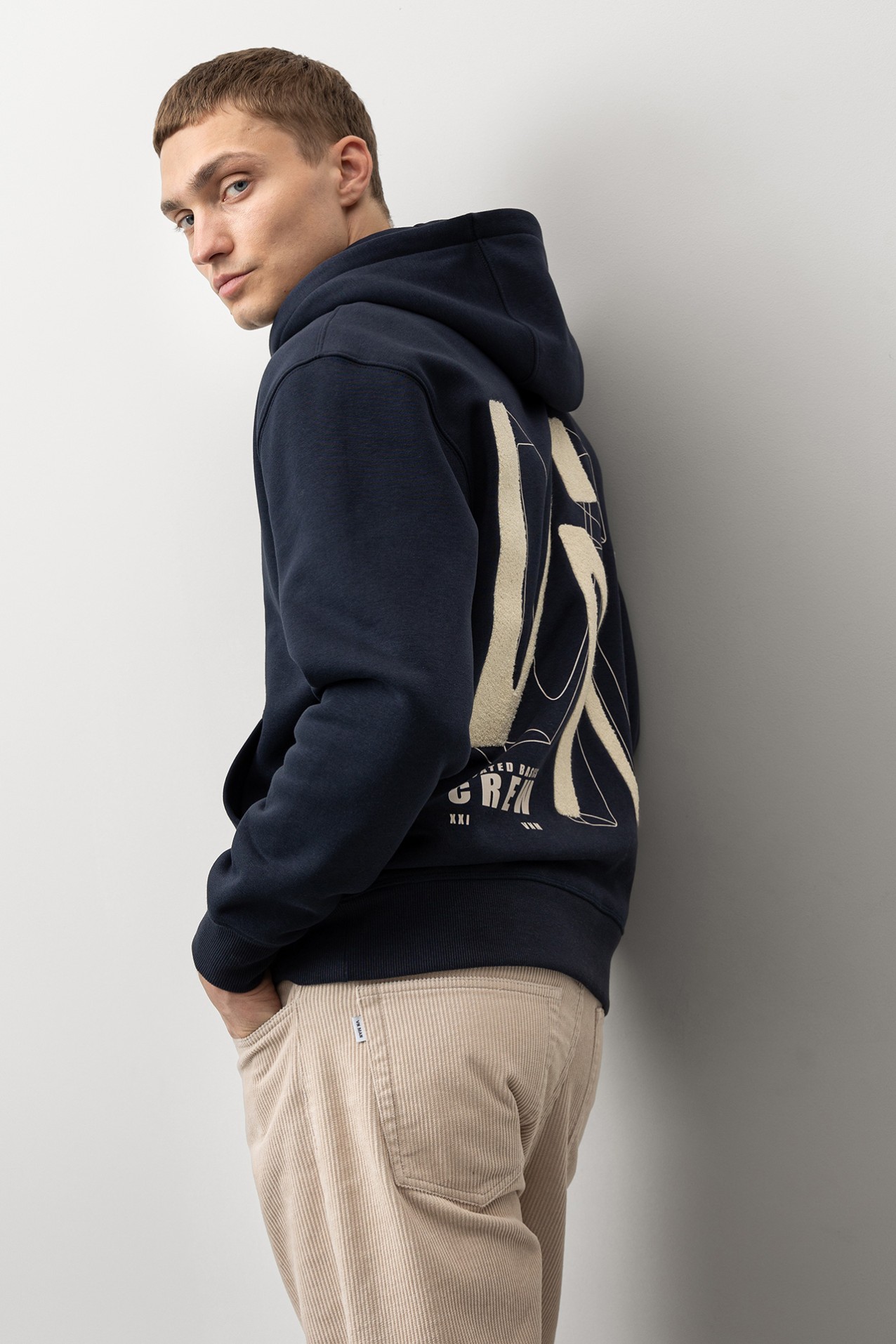 Navy Blue Graphic Hoodie