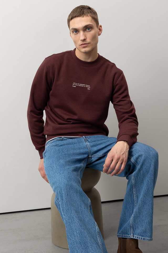 Bordeaux Sweatshirt with Embroidery
