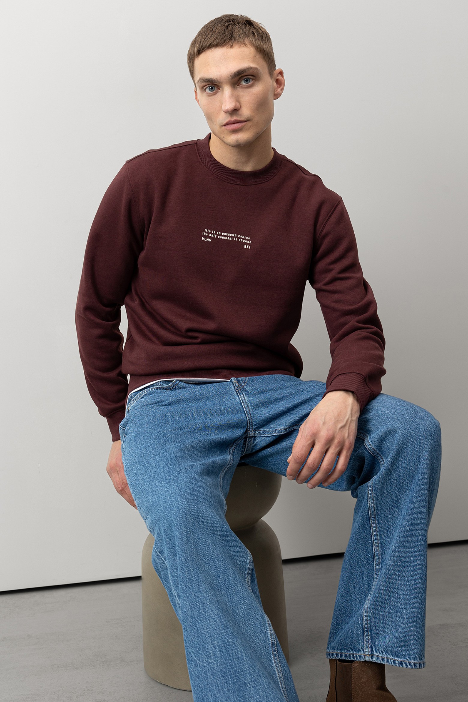 Bordeaux Sweatshirt with Embroidery