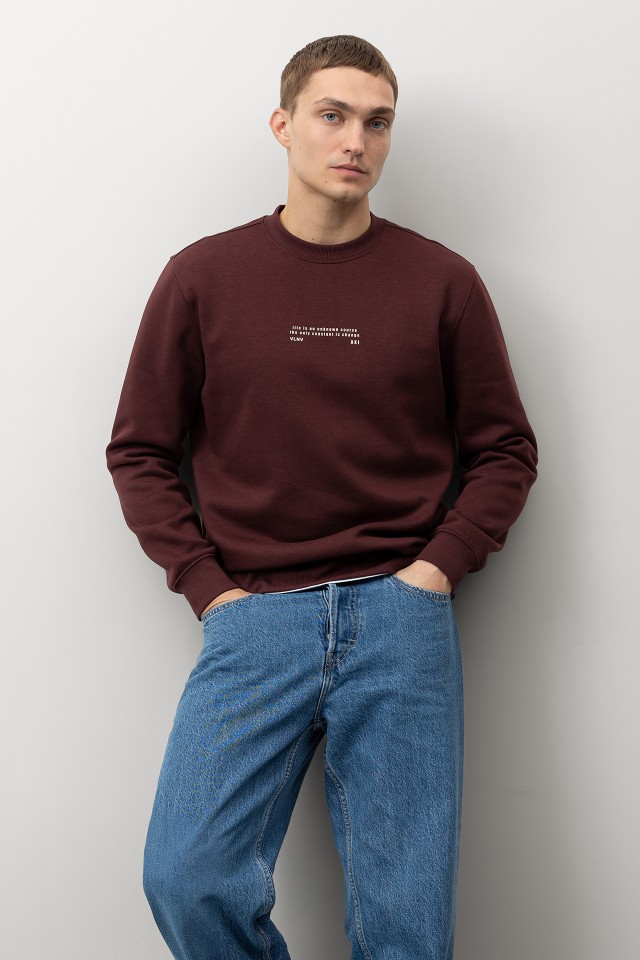 Bordeaux Sweatshirt with Embroidery Bordeaux Sweatshirt with Embroidery