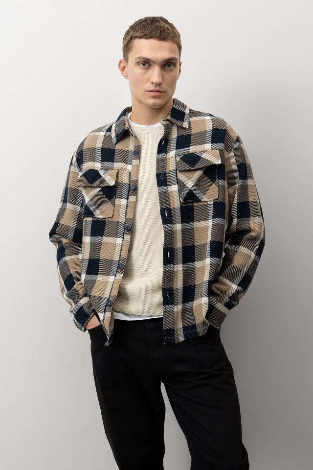 Camisa xadrez castanha Camisa xadrez castanha