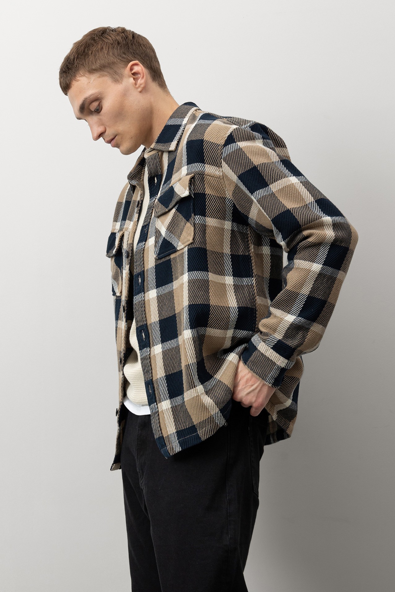 Camisa Relaxed Xadrez Castanho