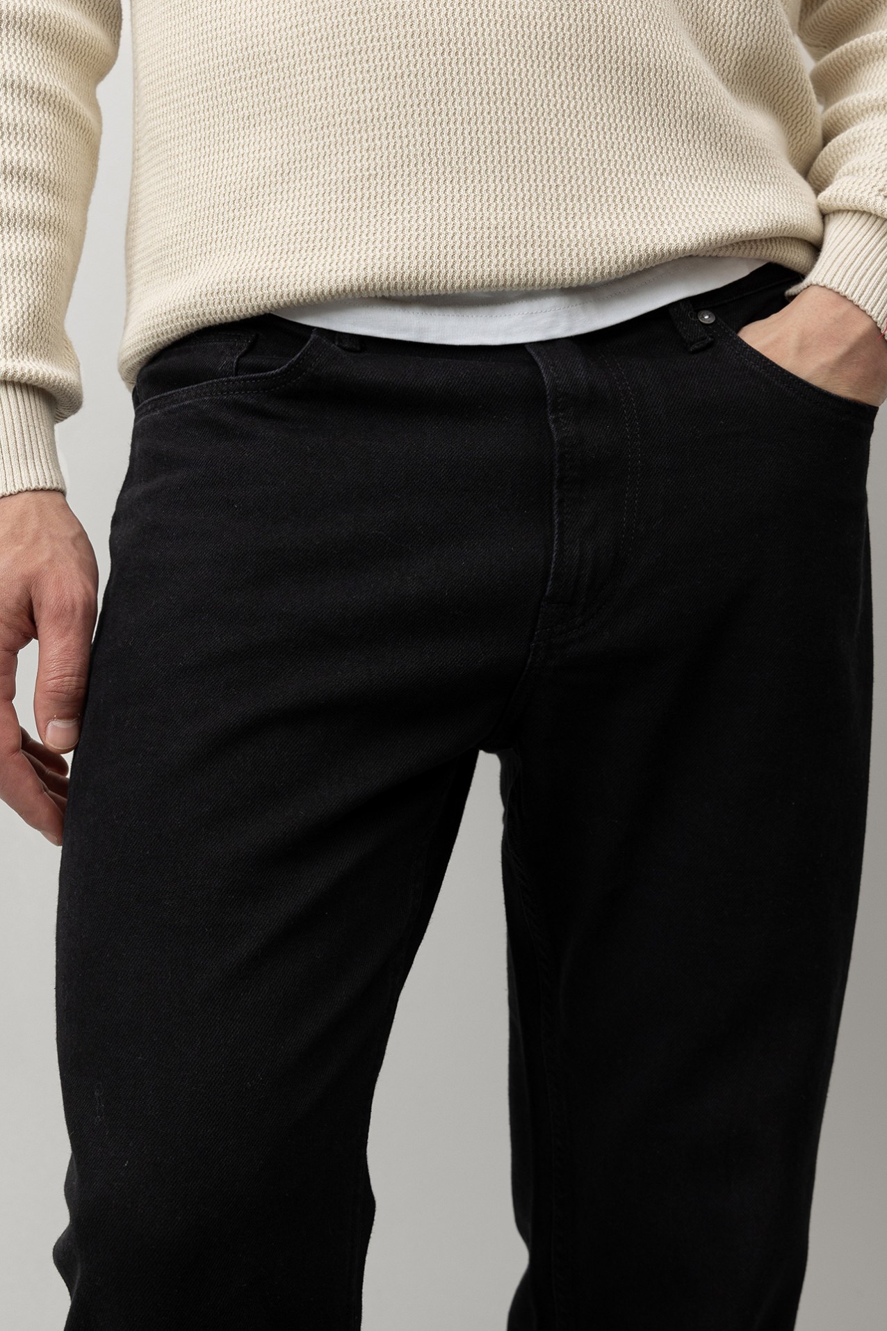 Black Straight-Leg Jeans