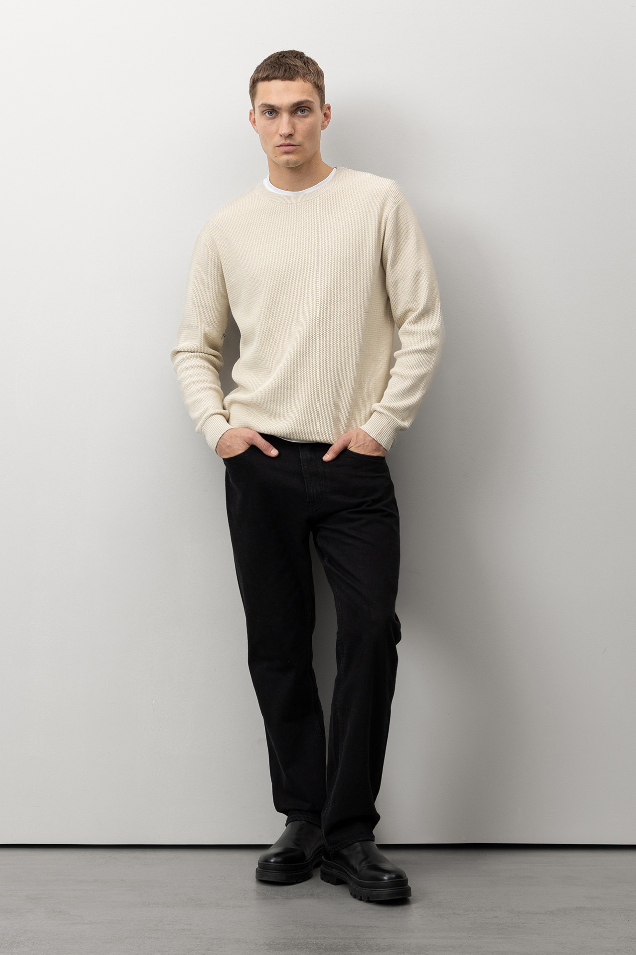 Black Straight-Leg Jeans