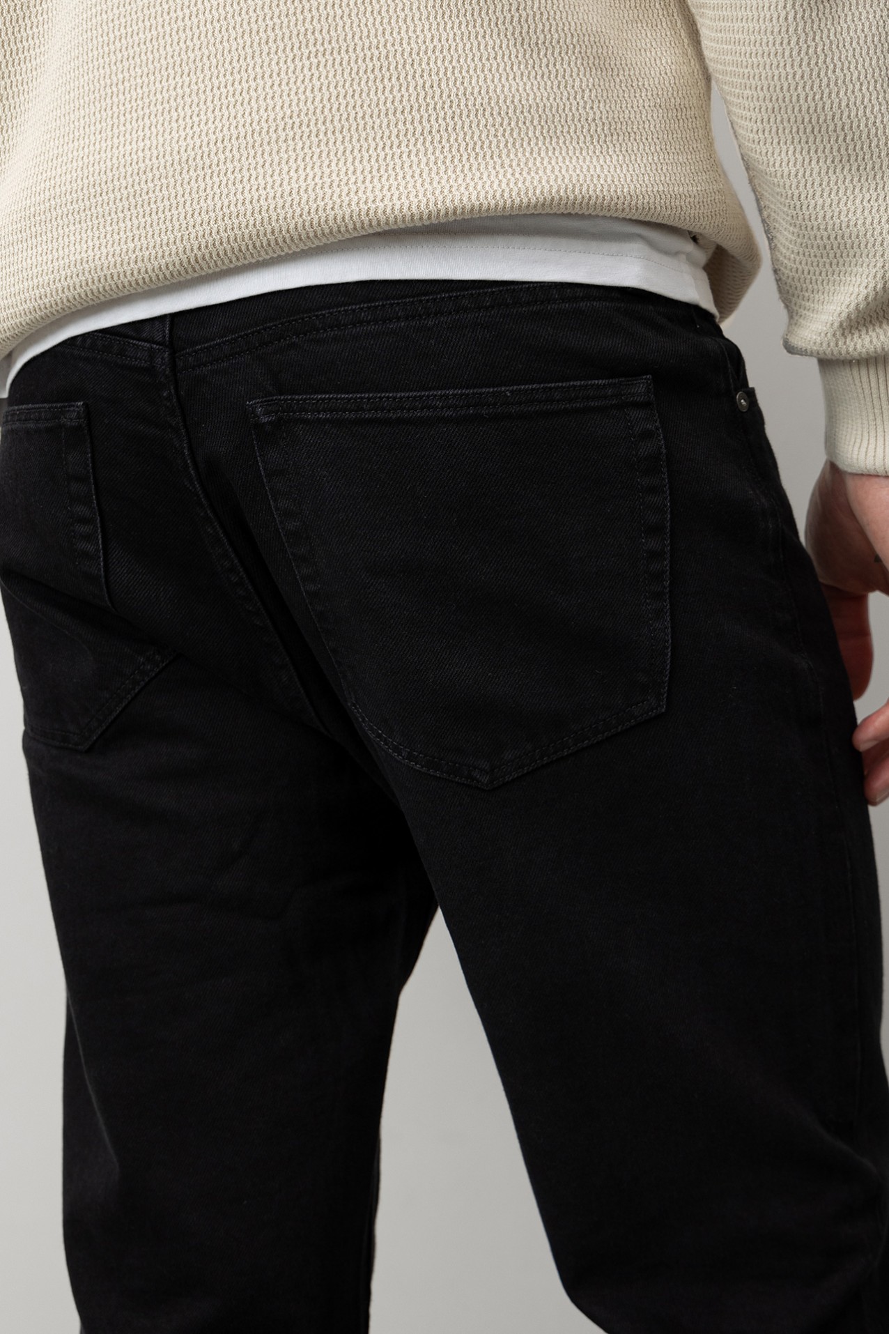 Black Straight-Leg Jeans