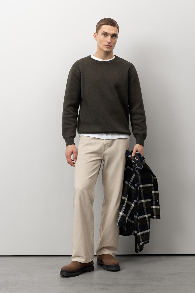 Beige Baggy Trousers