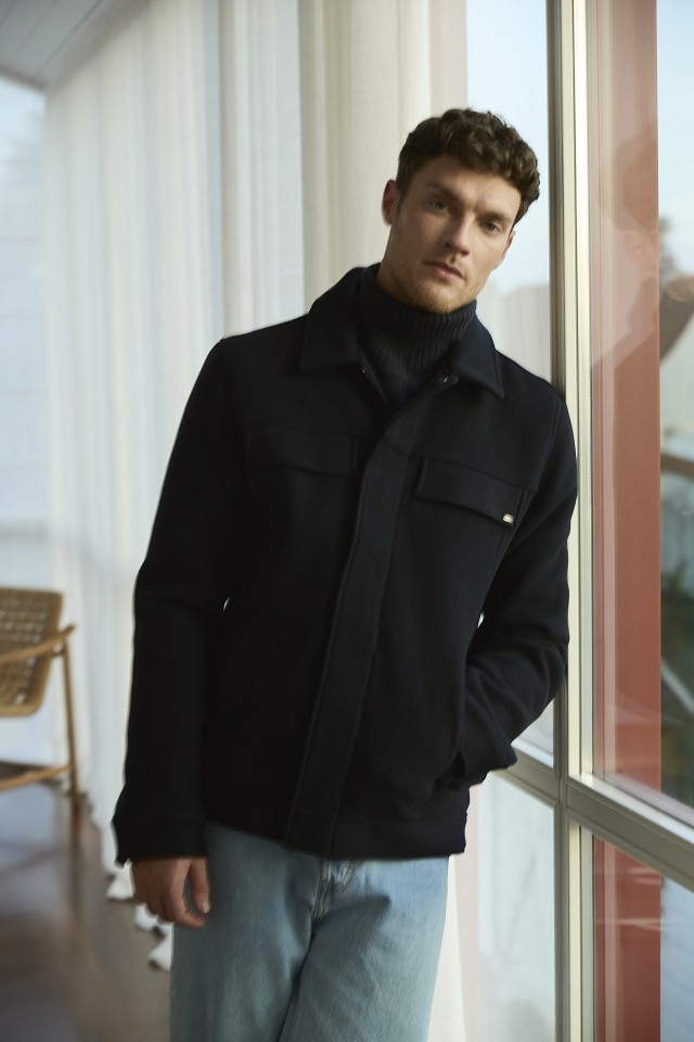 Casaco Azul Regular Masculino Casaco Azul Regular Masculino