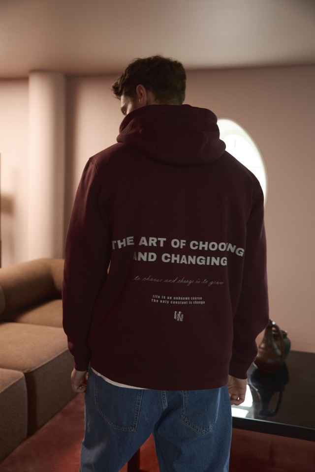 Burgundy Hoodie with Pocket