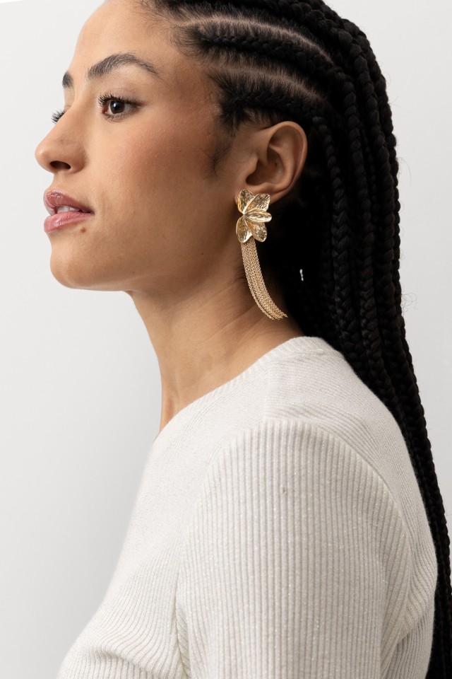 Golden Floral Earrings