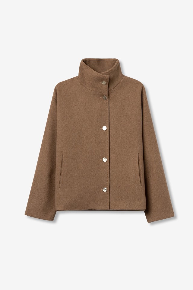 Relaxed Brown Short Coat