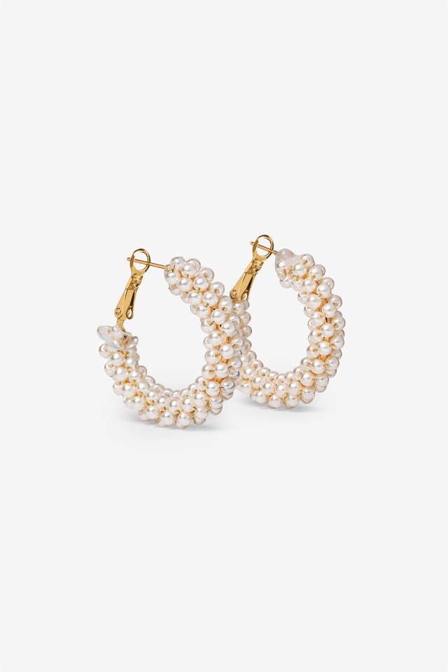 Pearl Hoop Earrings