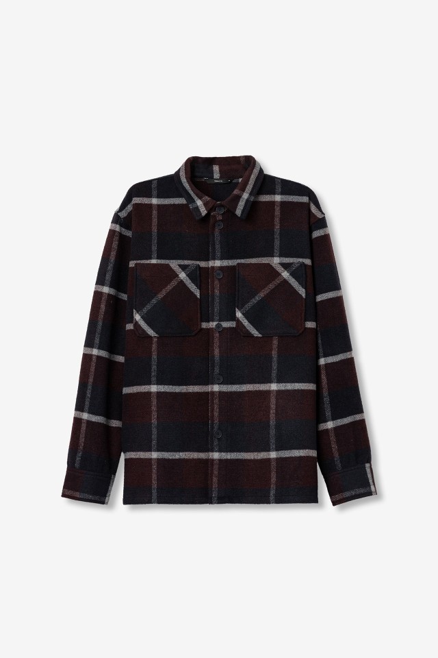 Camisa oversize xadrez roja