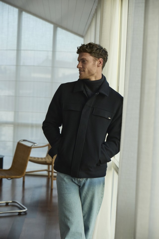 Casaco Azul Regular Masculino Casaco Azul Regular Masculino