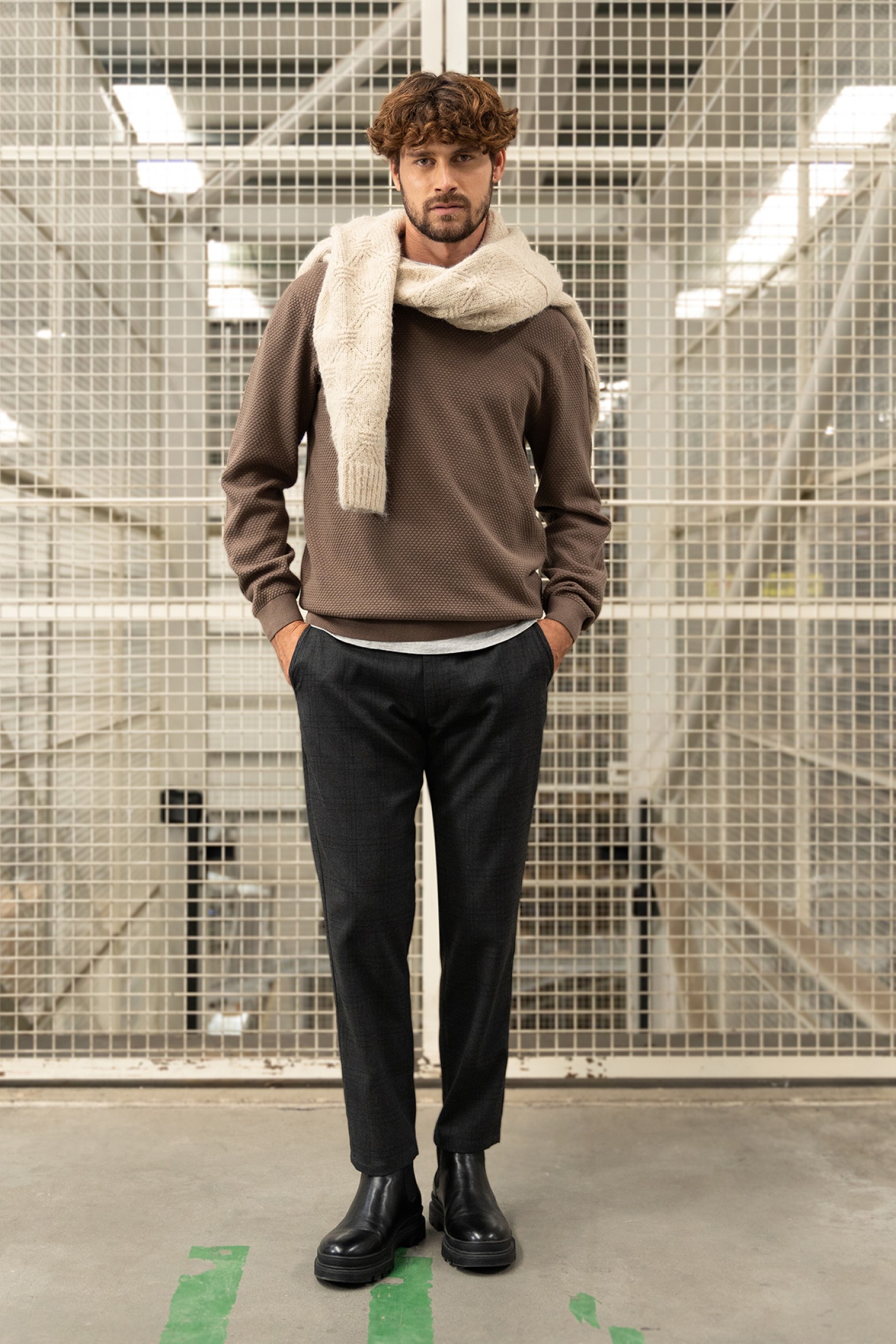 Dark Grey Cropped Chinos