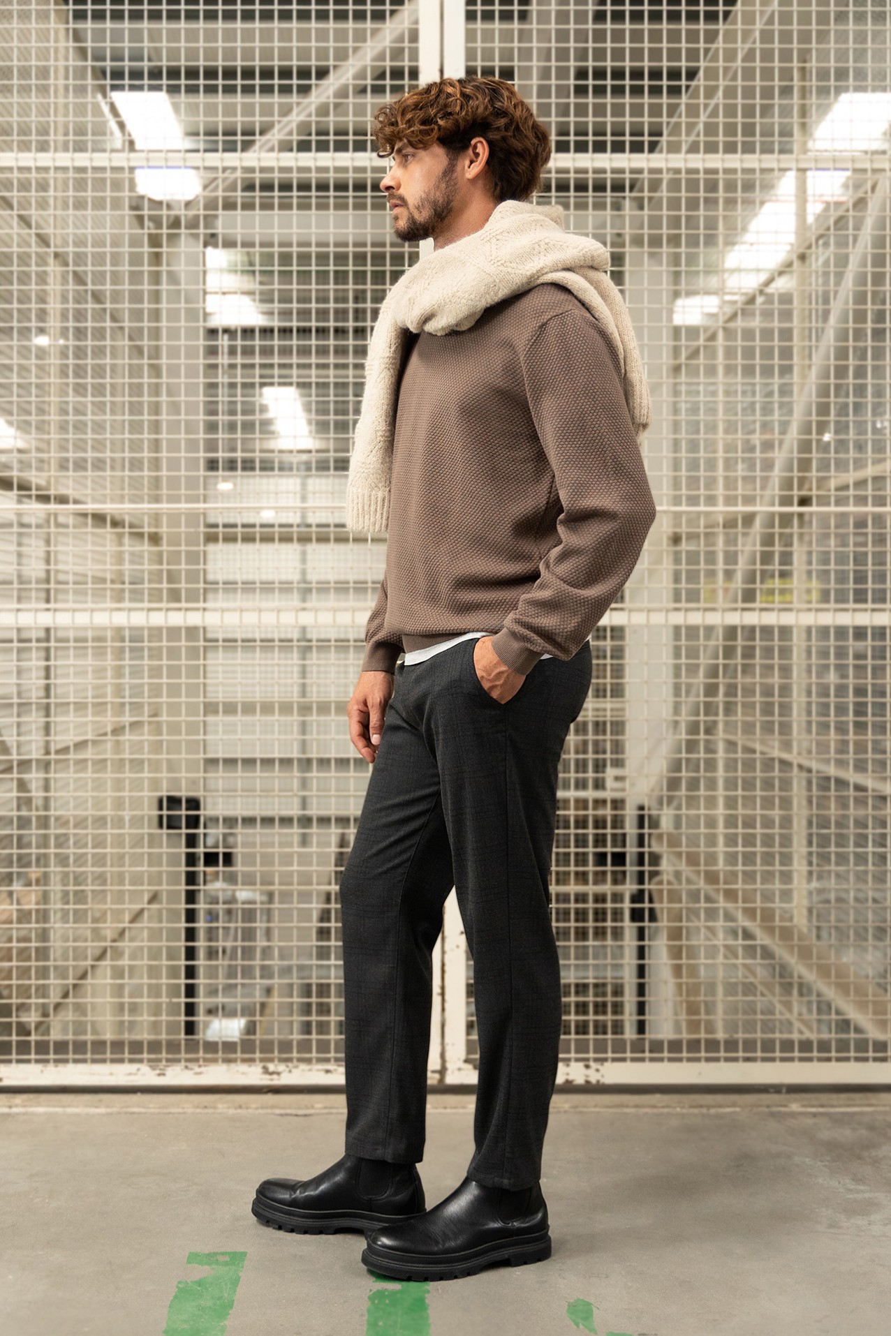 Dark Grey Cropped Chinos