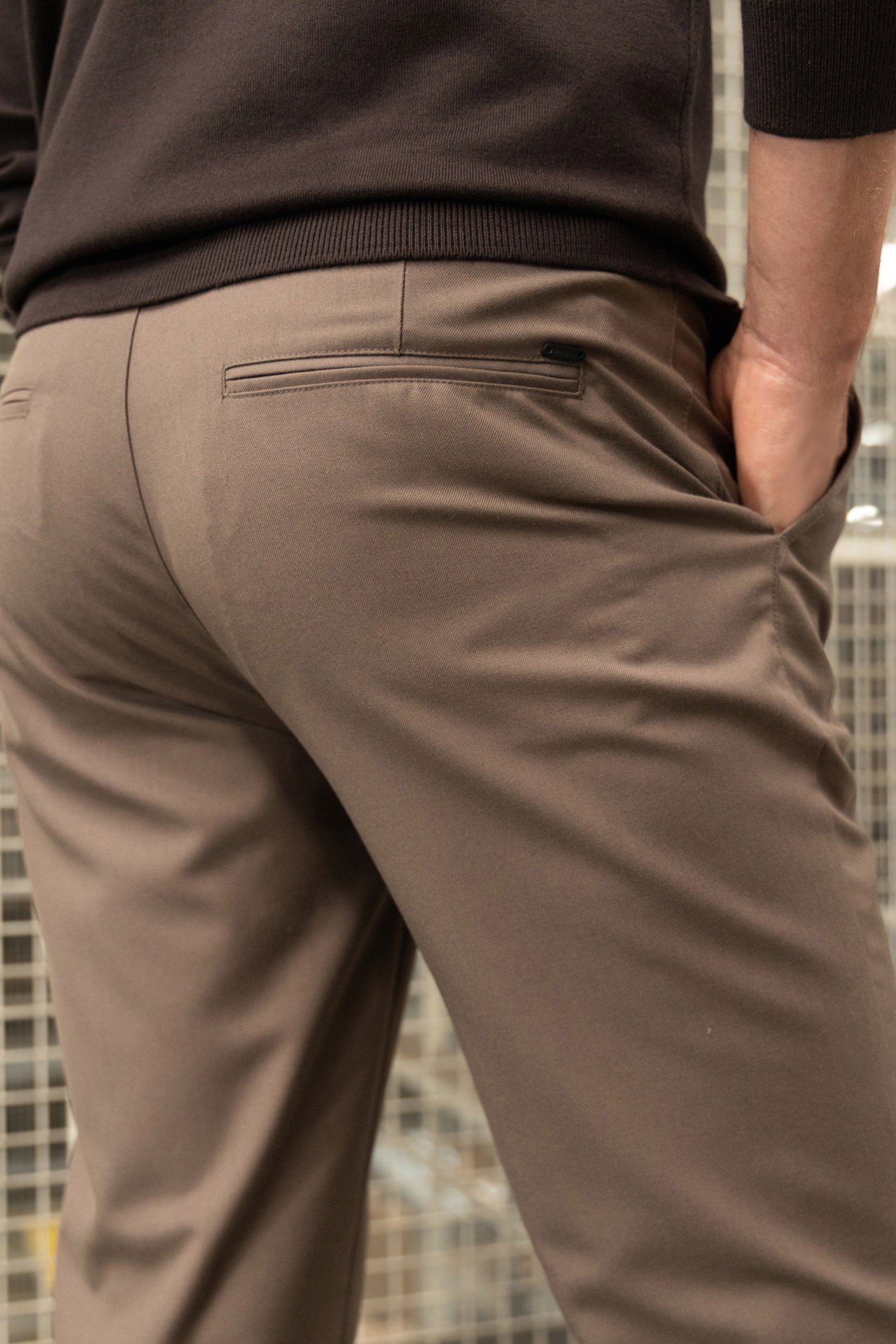 Light Brown Cropped Chinos