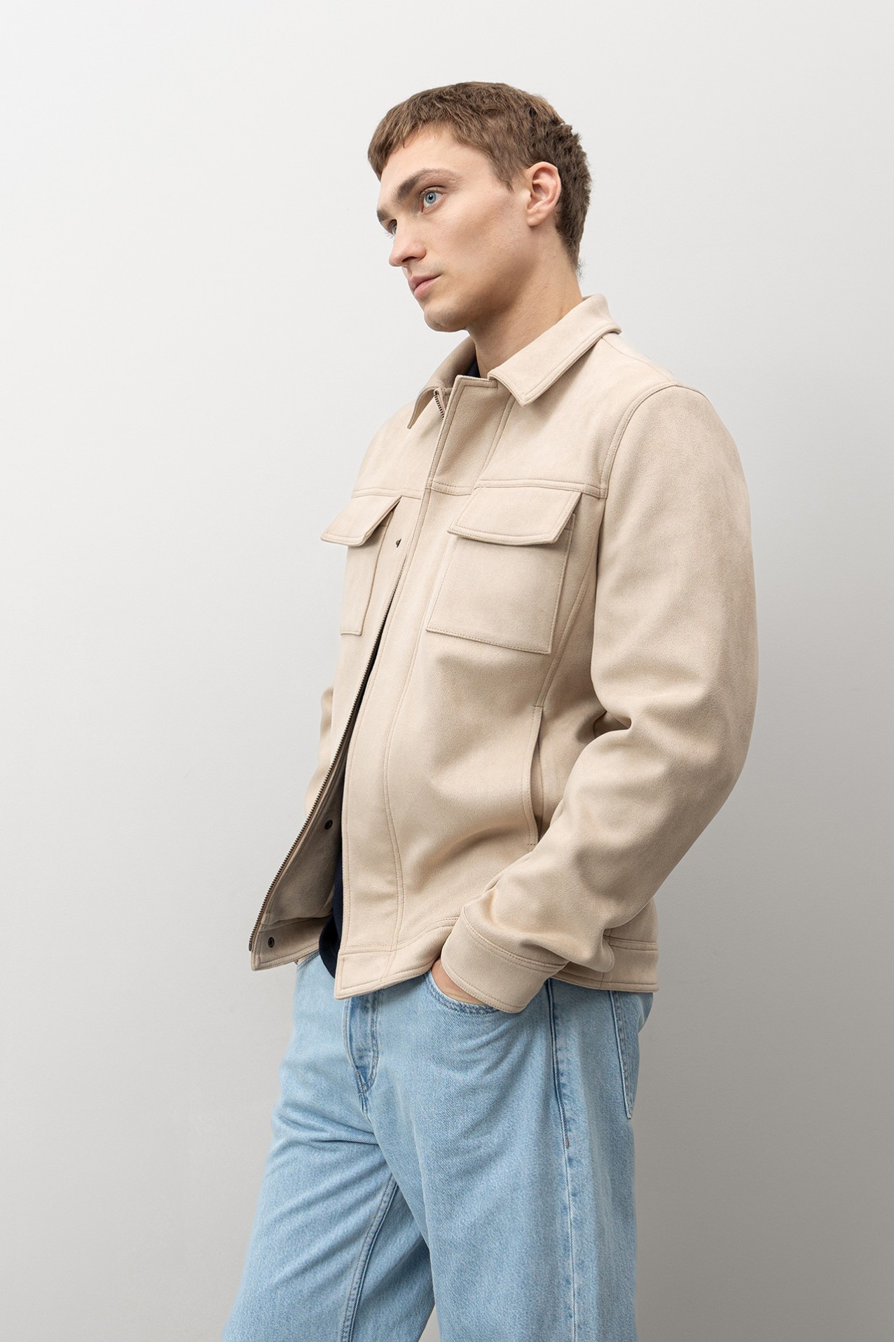 Stone Grey Short Jacket