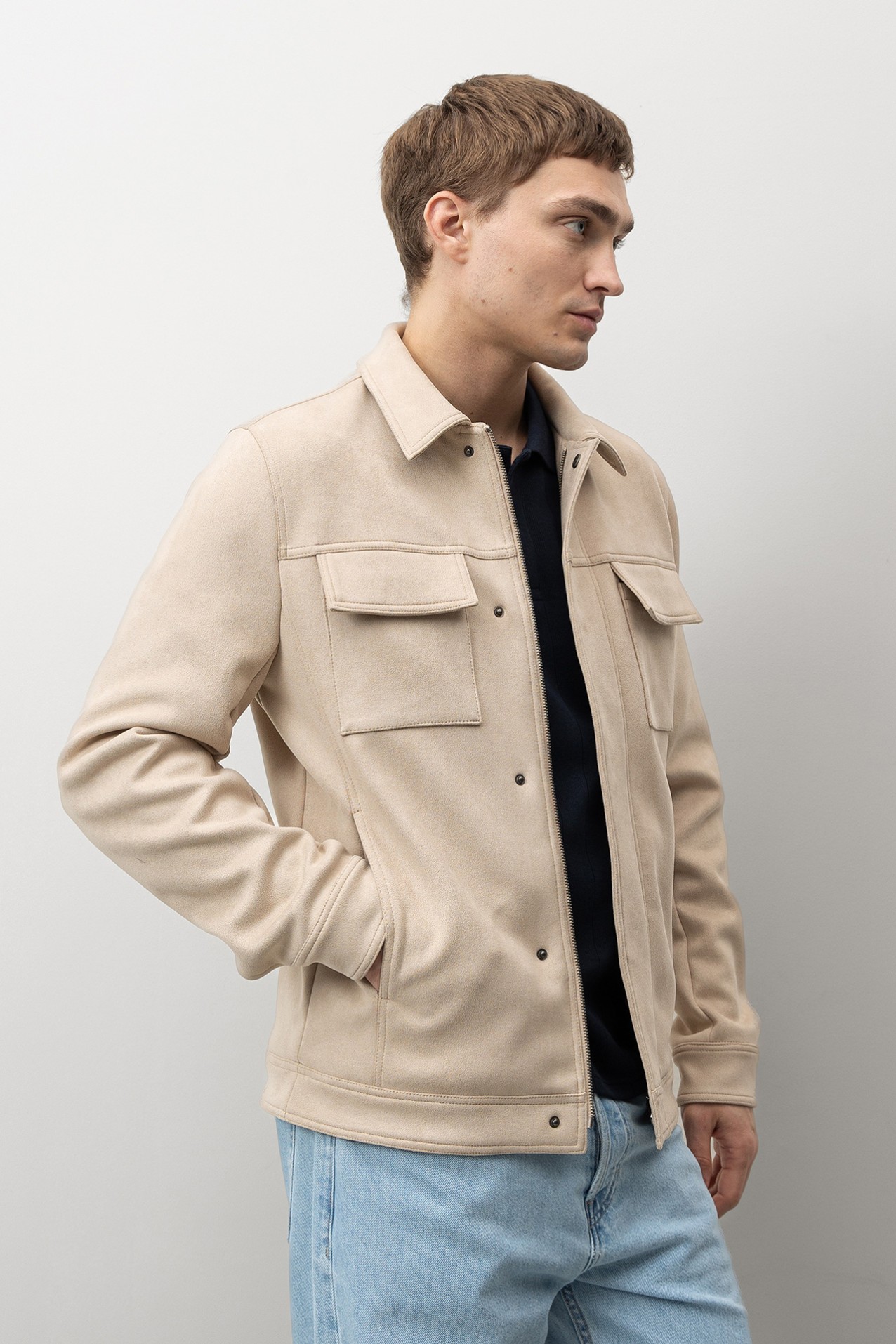 Stone Grey Short Jacket