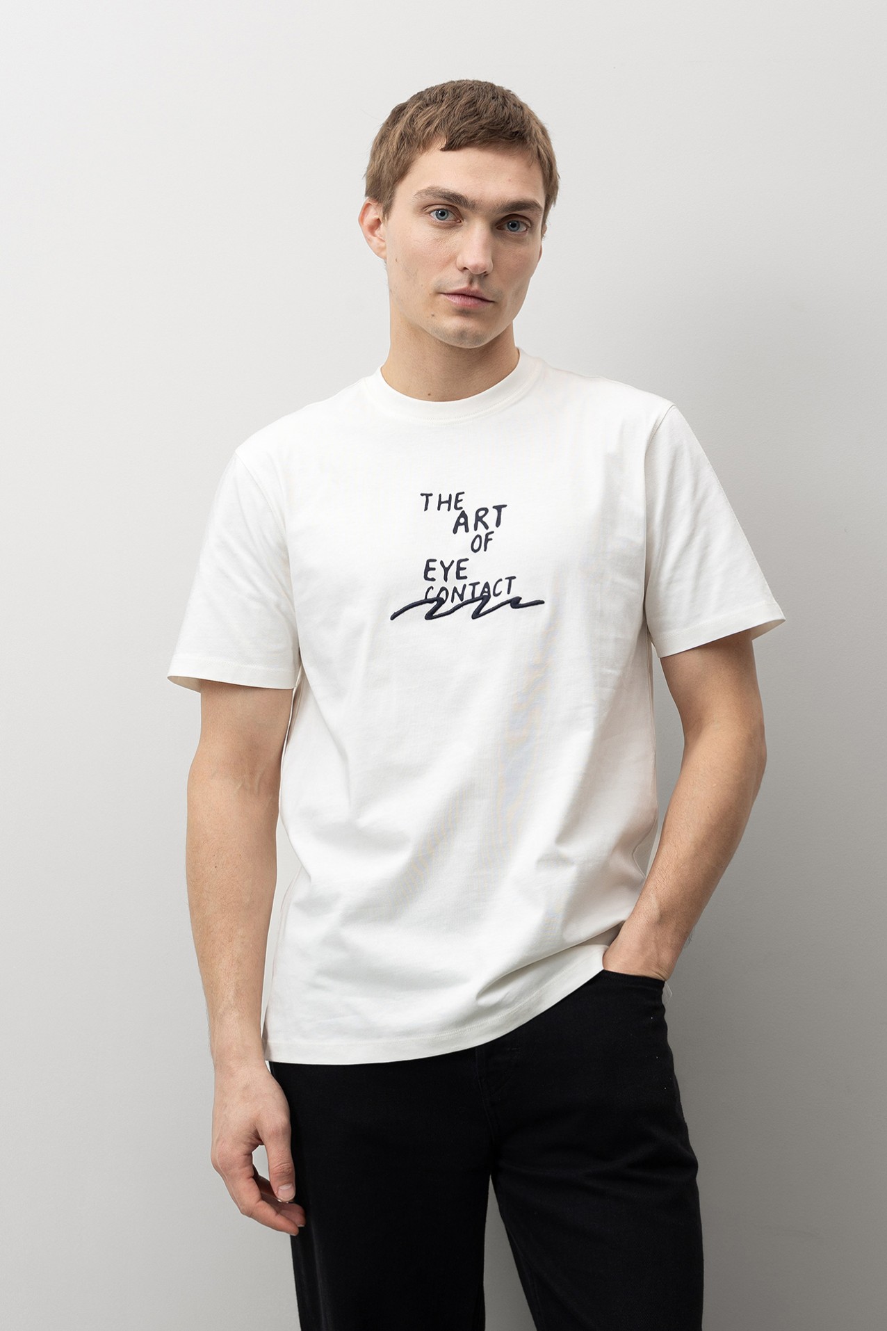 Beige Slogan Regular T-shirt
